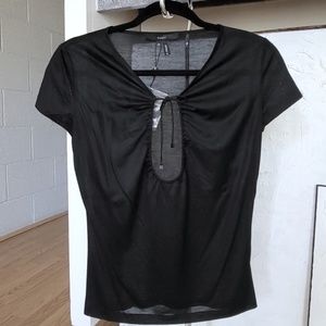 Authentic GUCCI Vintage Black Keyhole Cutout Top Collection by Tom Ford. Size 38